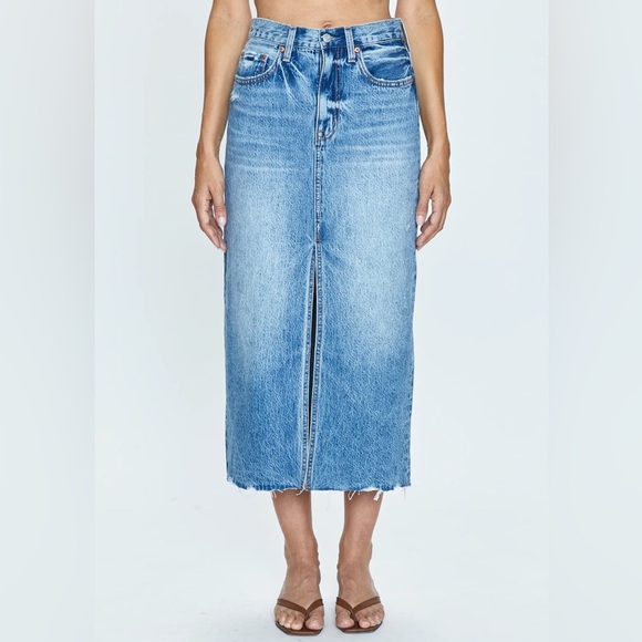 NWT Pistola Alice Denim Midi Skirt in Portrait Vintage Size 28 - Picture 1 of 11